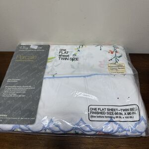NIP Oleg Cassini Twin Flat Sheet Percale Permanent Press JC Penney Cottagecore